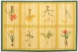 Laser Printed Split Bamboo Flower Bulbs 3' x 5' Veranda Rug