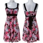 LA BELLE Empire Waist Babydoll Dress, Fuschia (FUS), Large, KD9479B-KX91