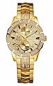 Marc Ecko E20042M1 Unisex Two Hand Multifunction movement PVD Yellow Gold Steel Case & Bracelet with Gold Dial and Iced Bezel