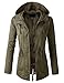 ViiViiKay Womens Cotton Anorak Lightweight Utility Parka Jackets with Drawstring OLIVE, Medium