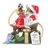 Charming Tails Merry Kiss-mas Collectible Christmas Mouse Figurine by The Hamilton Collection