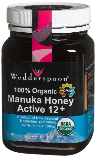 Wedderspoon Raw Organic Organic Manuka Honey Active 12+ (500g), 17.6-Ounce Jar by Honey