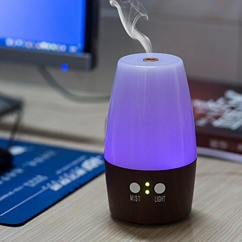 Essential Oil Diffuser for Aromatherapy Usb Portable Wood Grain Cool Mist Humidifier with changing Colored LED Waterless Auto Shut-off for Office Home Travel Nature Health &amp; Beauty