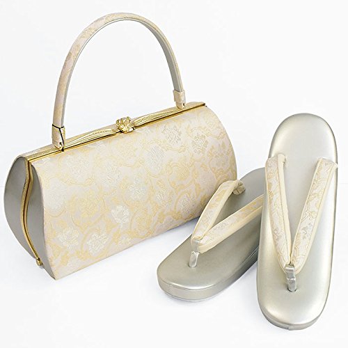 和ごころきもの屋　【紗織】ブランド【草履バッグセット】Ｌサイズ【帯地】パールトーン加工済【３枚芯】【日本製】和装バッグ　着物　バッグ　セット　フォーマル　単品　礼装　留袖　成人式　結婚式　訪問着　附下げ　振袖　bagset191