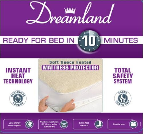 Dreamland 6782 Luxury Fleece Perfect-Fit Electric Matress Cover Double (6.3 x 4.6 ft/ 75 x 54 inch/ 190 x 137 cm)
