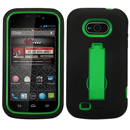Asmyna Symbiosis Kickstand Protector Cover for ZTE N800 Awe - Retail Packaging - Pearl Green/Black