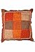 Indian Traditional Decorative Multi Colored Embroidery, Mirror & Sea Shell Square Ottoman or Stool (It Comes Unfilled)