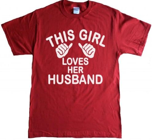 MyTees Adult This Girl Loves Her Husband T-shirt - Large-Red/White