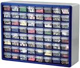 Akro-Mils 10764 64-Drawer Plastic Parts Storage Hardware and Craft Cabinet, 20-Inch by 16-Inch by 6-1 2-Inch, Blue Grey