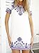 Choies Women's Tile/Floral Print Short Sleeve Keyhole Back Shift Dress