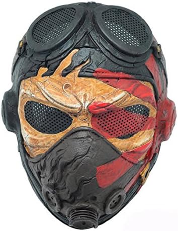 Crazystone's Full Face Glass Fiber Reinforced Plastics(FRP) Protective Skull Mask for Airsoft Party Costume M0161