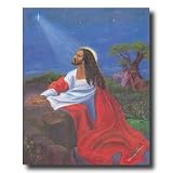 African American Black Jesus Christ Praying Religious Home Decor Wall Picture 16x20 Art Print