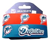 Miami Dolphins Rubber Wrist Band (Set of 2) NFL