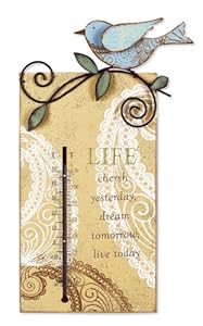 Sunset Vista Designs Garden Essentials Paisley Bird Thermometer