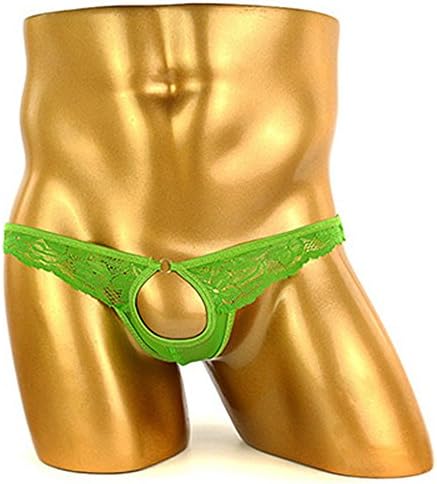 Men's Lace G-String Underwear Sexy Pouch Brief Thong Open Front Panties