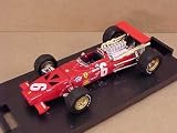 BRUMM 1/43 Scale Prefinished Fully-Detailed Diecast Model, Ferrari 312 F.1 with Mid-Level Flying Wing, '69 French Gran Prix, Shell, #6, Chris Amon. R302