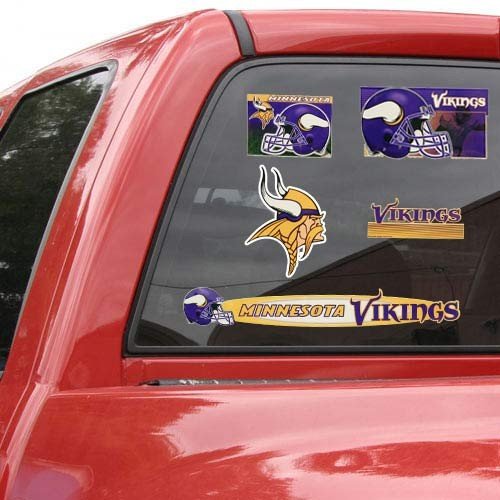 MINNESOTA VIKINGS OFFICIAL LOGO REUSABLE DECAL SET (5)