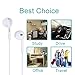 Amoner Premium Earphones with Stereo Mic & Remote Control for iPhone 6S/iPhone 6, iPhone 6 Plus,iPhone 5s 5c 5, iPad / iPod and More - White (Pack of 2)