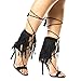 Open Toe Layered Fringe Corset Tassel Lace Up Stiletto Heels