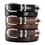 Lizard Embossed Belt with Four-Piece Shiny Two-Tone Hardware