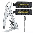 Leatherman 68010101K Crunch Pocket Multi-Tool with Leather Sheath PLUS Leatherman 934870 40-Bit Assortment with Black Nylon Sheath PLUS Leatherman 931009 Bit Driver Extension