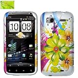 Summer Green Flowers Design, Rubberized Coated Surface Hard Plastic Case Sk ....