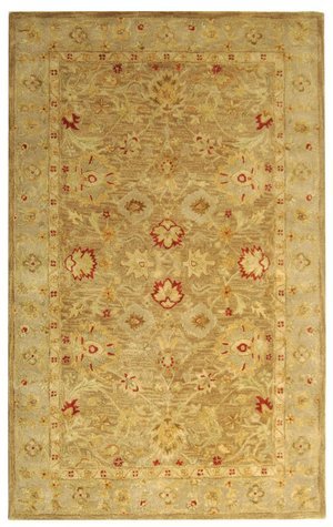Safavieh Antiquities Collection AT822B Handmade Light Brown and Beige Hand-spun Wool Area Rug, 12-Feet by 18-Feet