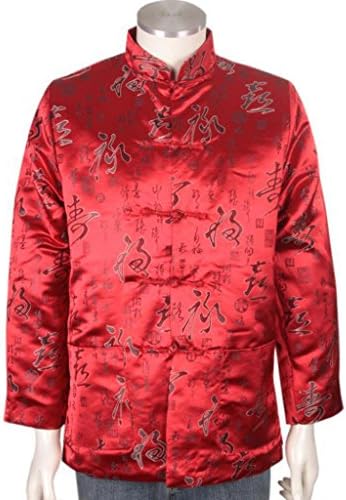 Auspicious dragon cotton tang costume cotton coat Chinese China red1 X-Large