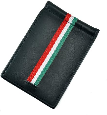 Sirius Jewelry Fashion Striped Black Leather Mens Money Clip Wallet