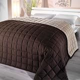 Produkt-Bild: Bettwaren-Shop Wende-Tagesdecke Rimini Farbe braun (Tagesdecke 280x210 cm)