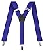 Livingston Solid Clip-On Adjustable Elastic Suspenders Braces,Royal Blue