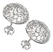 STERLING SILVER RHODIUM PLATED 12MM HALF ROUND PAVE CUBIC...