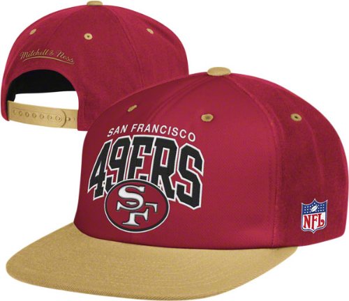 Mitchell & Ness San Francisco 49Ers Flat Brim Snap Back Hat Adjustable
