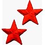 Small Solid Red Star - 1 3/8" - 2 FOR THE PRICE OF ONE!! - Embroidered Iron On or Sew On Patches