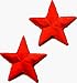 Small Solid Red Star - 1 3/8 - 2 FOR THE PRICE OF ONE!! - Embroidered Iron On or Sew On Patches