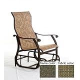 IMAGE OF Sterling Aluminum High Back Sling Glider With River Rock Frame And B5026 Fabric