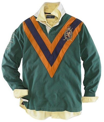 Polo Ralph lauren Mens Custom Fit Hunter Chevron Stripe Rugby Shirt