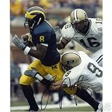 Jason Avant Autographed Michigan Wolverines (Blue Jersey) 8x10 Photo