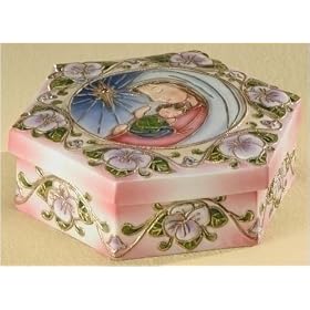 Buy Pack of 2 Cloisonne Porcelain Mary and Baby Jesus Savior Music Boxes made by Roman now!
