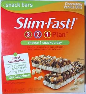 Slim-Fast! 3-2-1 Plan Snack Bars Chocolatey Vanilla Blitz (Pack of 2)