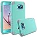 S6 Case, LK [Combo Armor] Hard PC Cover with Soft Silicone Case Hybrid Defender Shockproof Protective Case for Samsung Galaxy S6 [Mint / Grey]