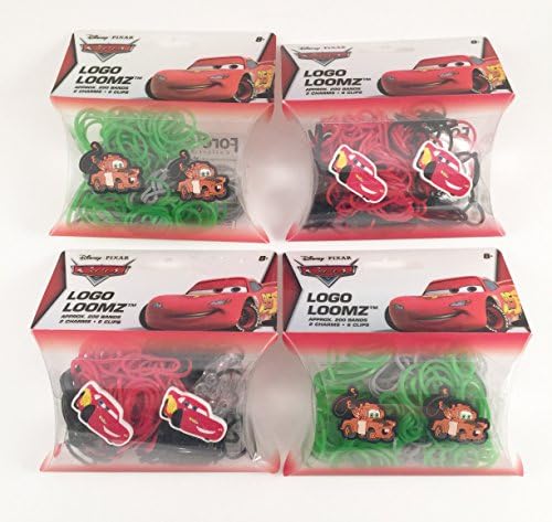 Disney Cars Mater Loom Bands and Charm Pack (200 Bands, 6 Clips and 2 Charm) Pack of 4
