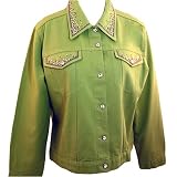 Christine Alexander Lime Green Colored Denim and Spandex Jacket Accented with Swarovski... by Christine Alexander