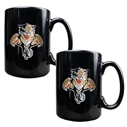Florida Panthers NHL 2pc Black Ceramic Mug Set - Primary Logo by Great American Products