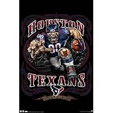 (22x34) Houston Texans (Mascot, Grinding It Out Since 2002) Sports Poster Print