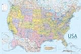 US Map (Political) Art Poster Print - 24