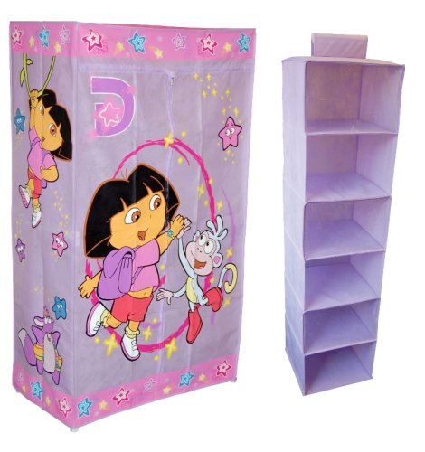 Childrens Toyshop  Kitchen & Housewares : Dora The Explorer Zipperobe & Hanging Storage Unit
