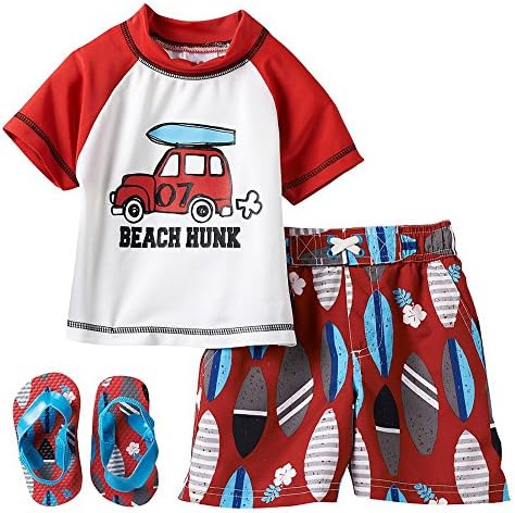 Wippette Baby Boys' Beach Hunkrash Set, Red, 24 Months