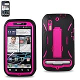 (Super Cover /Silicone Case + Protector Cover) Hard Case for Motorola Photon 4G MB855 BLACK/PINK (SLCPC06-MOTMB855BKHPK)