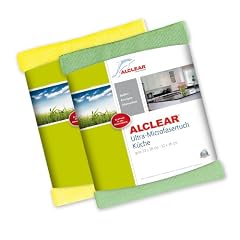 PREISVORTEIL! 2er Set ALCLEAR Ultra-Microfaser K�chent�cher - unsere Antwort auf Schmutz und Fett - perfekt f�r K�che, Gastronomie, Gl�ser, Geschirr - kraftvolle Premium-Qualit�t - 32x36 cm gr�n und gelb. Ein tolles Geschenk auch f�r Ihre K�che!